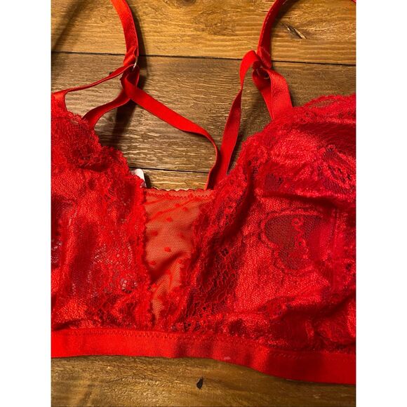 Savage X Fenty 3X NWT red lace lingerie bra bralette do me candy heart - Picture 4 of 9
